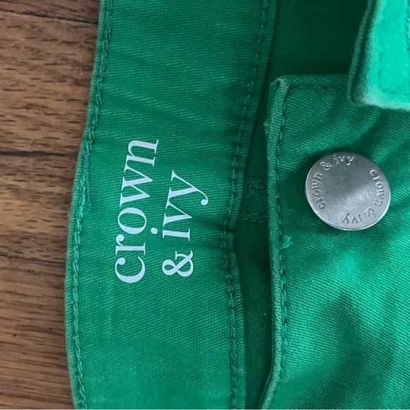 Crown & Ivy Vibrant Green Straight Leg Women's Jeans - Picture 3 of 3